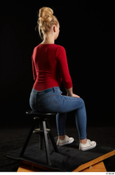 Woman White Slim Female Studio Poses